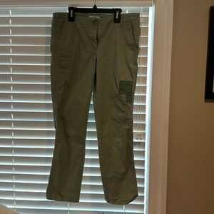 Ann Taylor loft green patchwork pants, size 6